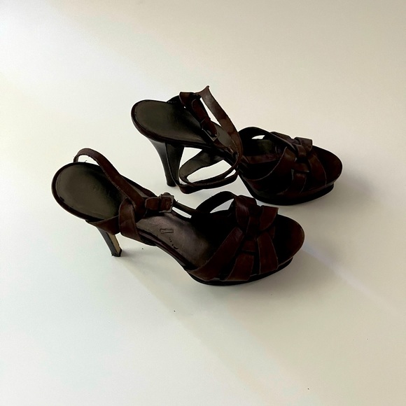 Guess Strappy Dark Brown Heels Size 8.5 - Picture 5 of 6